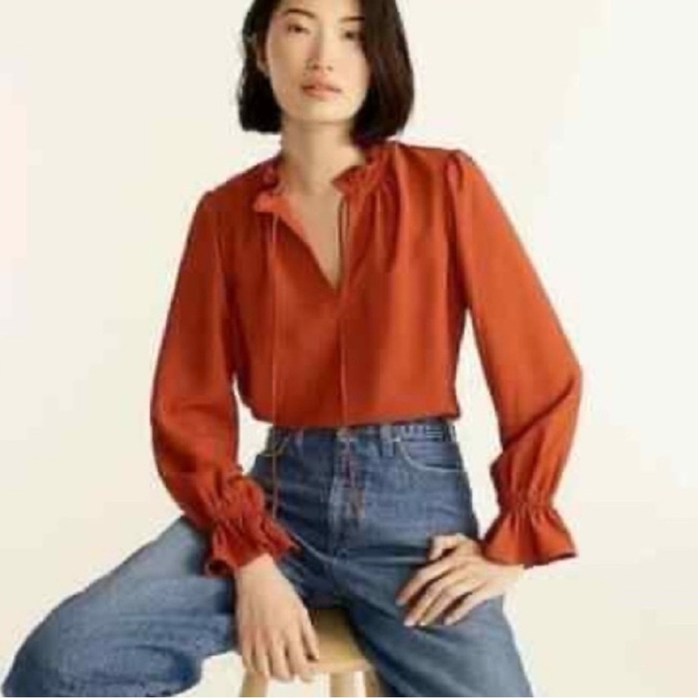 J Crew Smocked Blouse